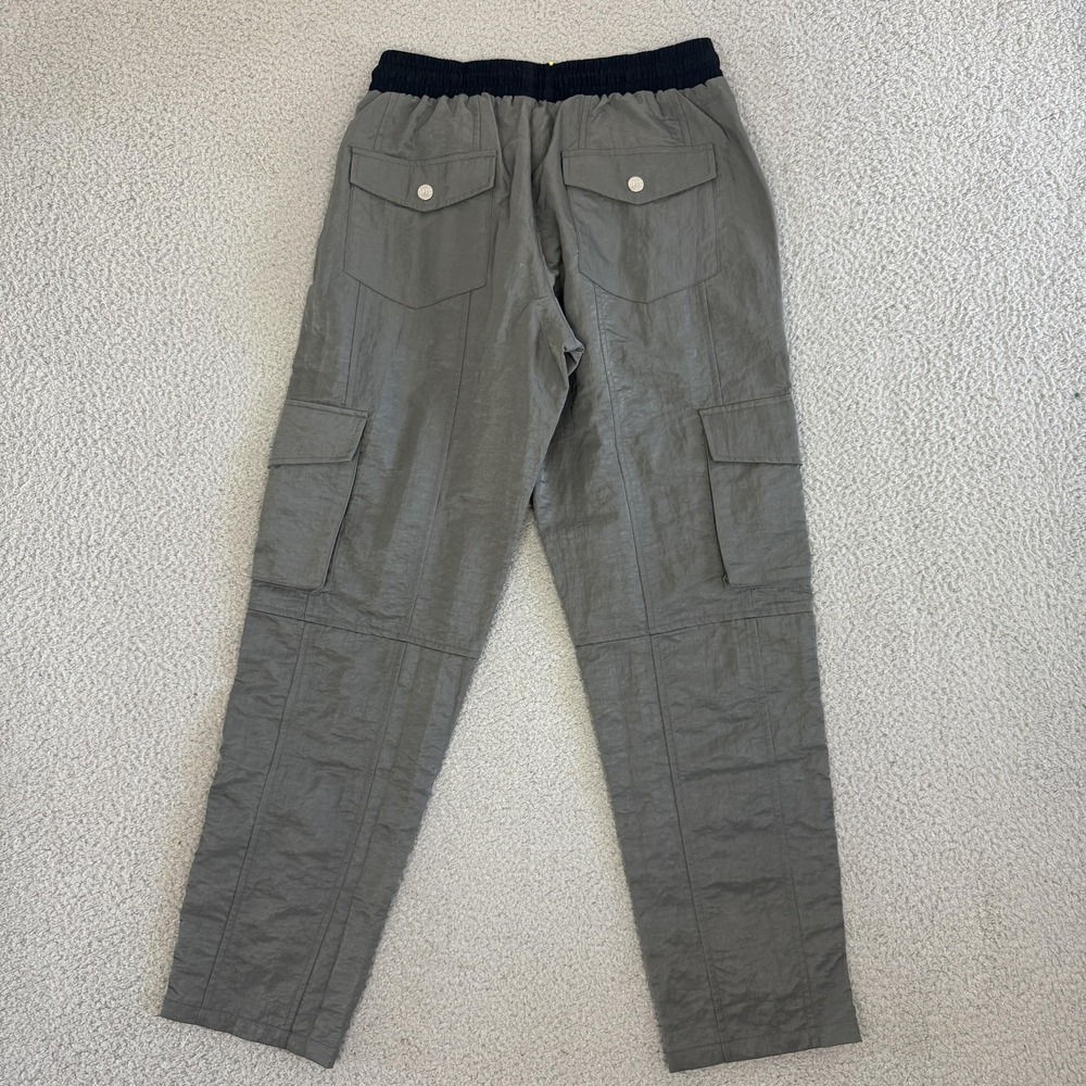 GFTD‎ LA Pants Gray Nylon Cargo Jogger Drawstring Pockets Streetwear - Picture 10 of 11